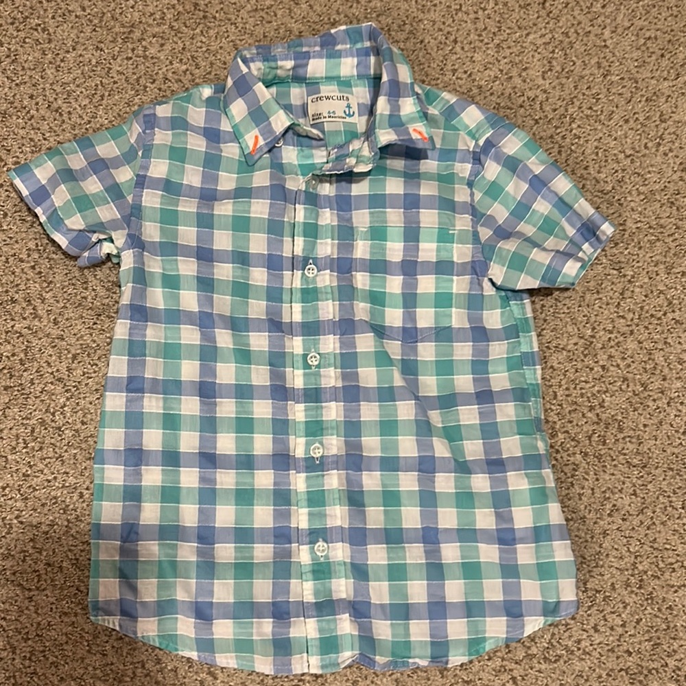 JCREW Button Down Plaid Shirt, 4-5T (extra small)
